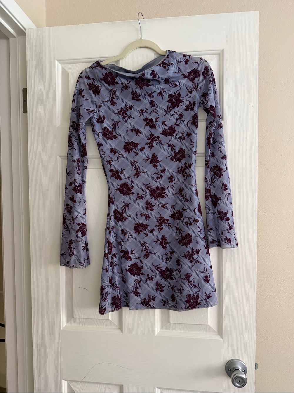 Motel Rocks Lilac Floral Long Sleeve Fit-&-Flare Dress